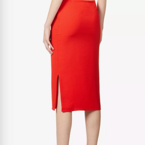 Miaou Moni Skirt in Red – XS | Low Waisted Midi Skirt with Back Slit - Picture 2 of 6